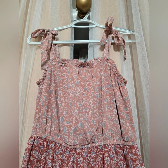 Sincerely Jules Tiered Floral Peasant Maxi Dress, Tie Straps, Ruffles, EUC! - Picture 5 of 7